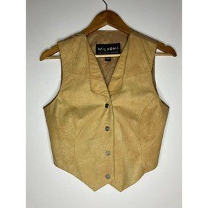 Wilsons Leather Suede Leather Vest Tan Womens Size Small Hippie Boho